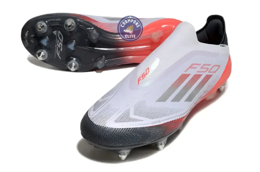 F50 Elite Laceless SG - Blanc/Rouge/Noir - Image 2