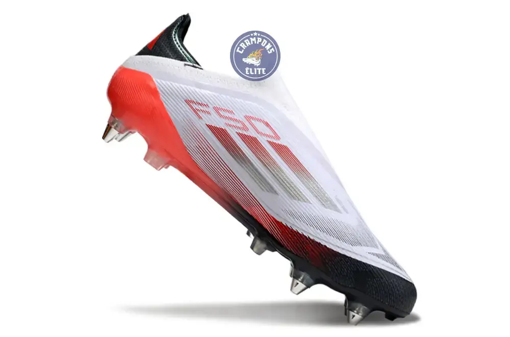 F50 Elite Laceless SG - Blanc/Rouge/Noir - Image 3