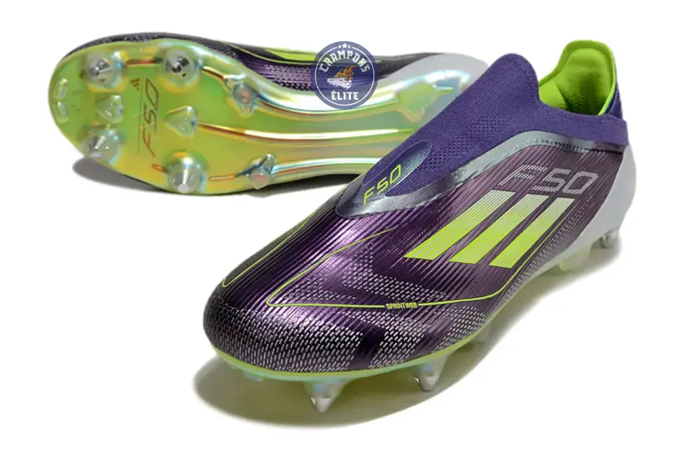 F50 Elite Laceless SG Fast Reborn - Violet/Blanc/Lucid Lemon ÉDITION LIMITÉE - Image 2