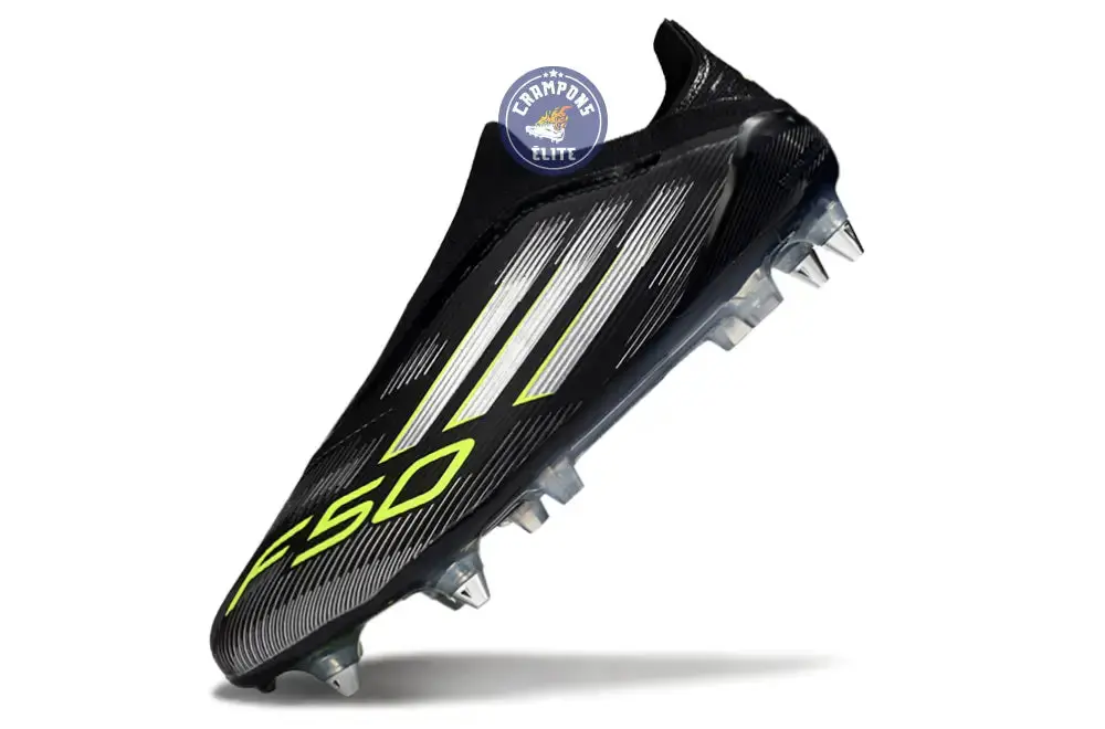 F50 Elite Laceless SG - Electric Stealth - Noir/Argenté/Jaune Fluo - Image 4