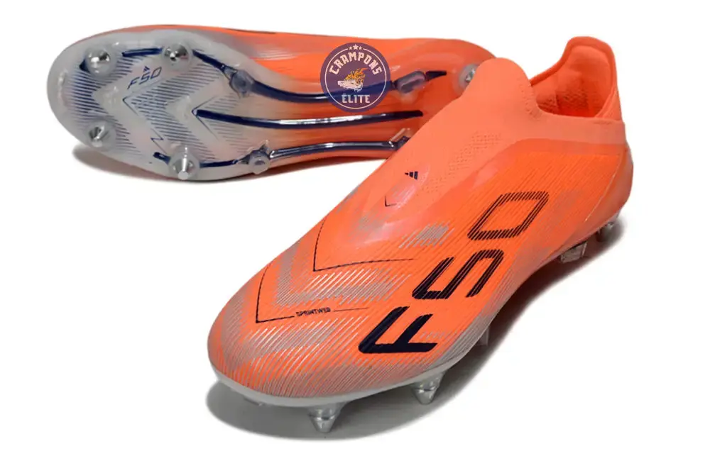 F50 Elite Laceless SG - Orange/Noir/Gris - Image 2