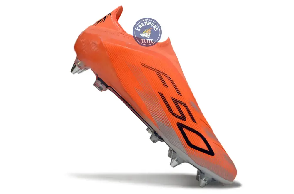 F50 Elite Laceless SG - Orange/Noir/Gris - Image 4