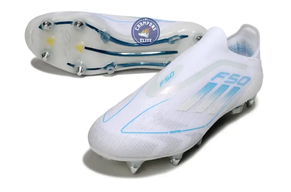 F50 Elite Laceless SG Polar Victory - Blanc/Argenté/Bleu - Image 2