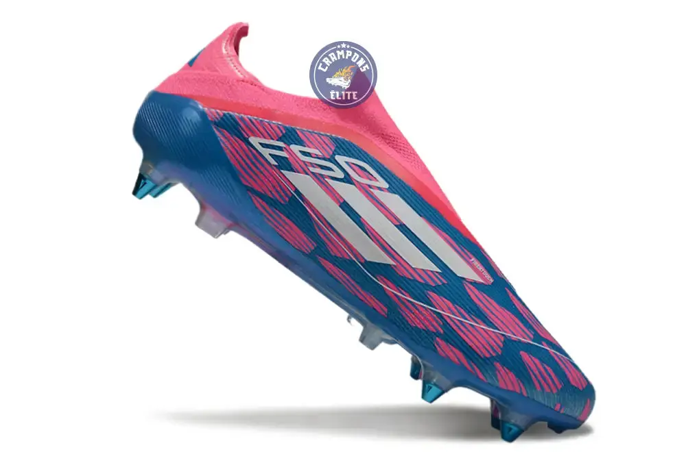 F50 Elite Laceless SG Reemergence - Bleu/Blanc/Rose - Image 3