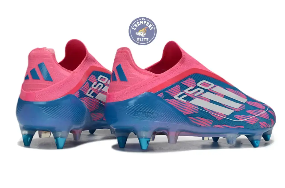 F50 Elite Laceless SG Reemergence - Bleu/Blanc/Rose - Image 6