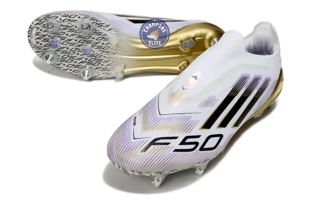 F50 Elite Laceless SG Road to Glory - Blanc/Noir/Doré - Image 2