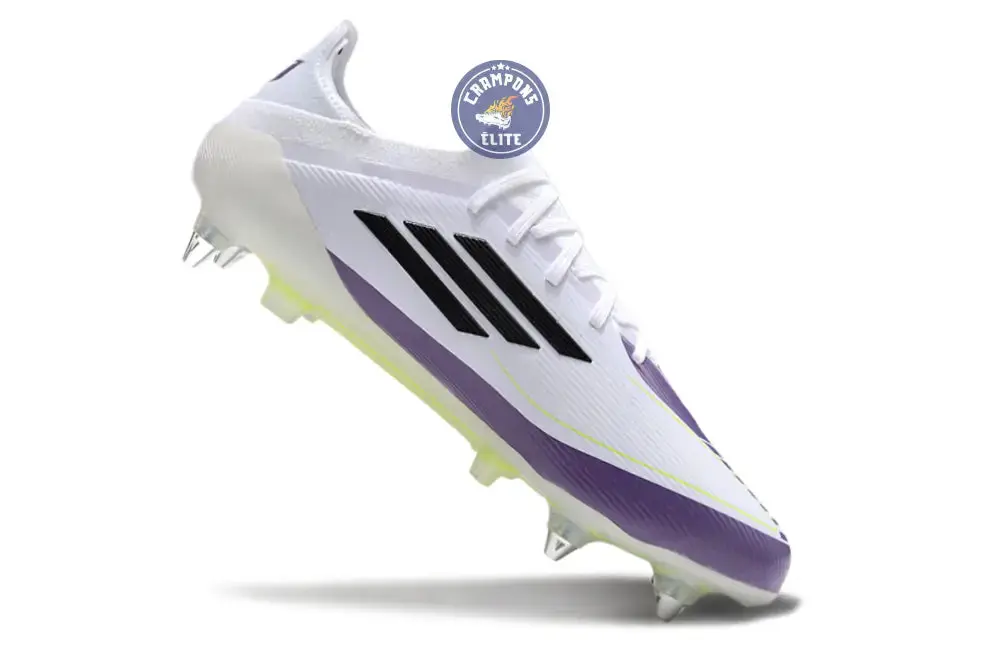 F50 Elite SG Soft Ground - Blanc/Noir/Violet - Image 3
