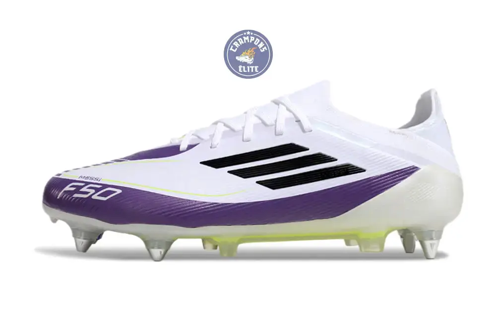 F50 Elite SG Soft Ground - Blanc/Noir/Violet - Image 5