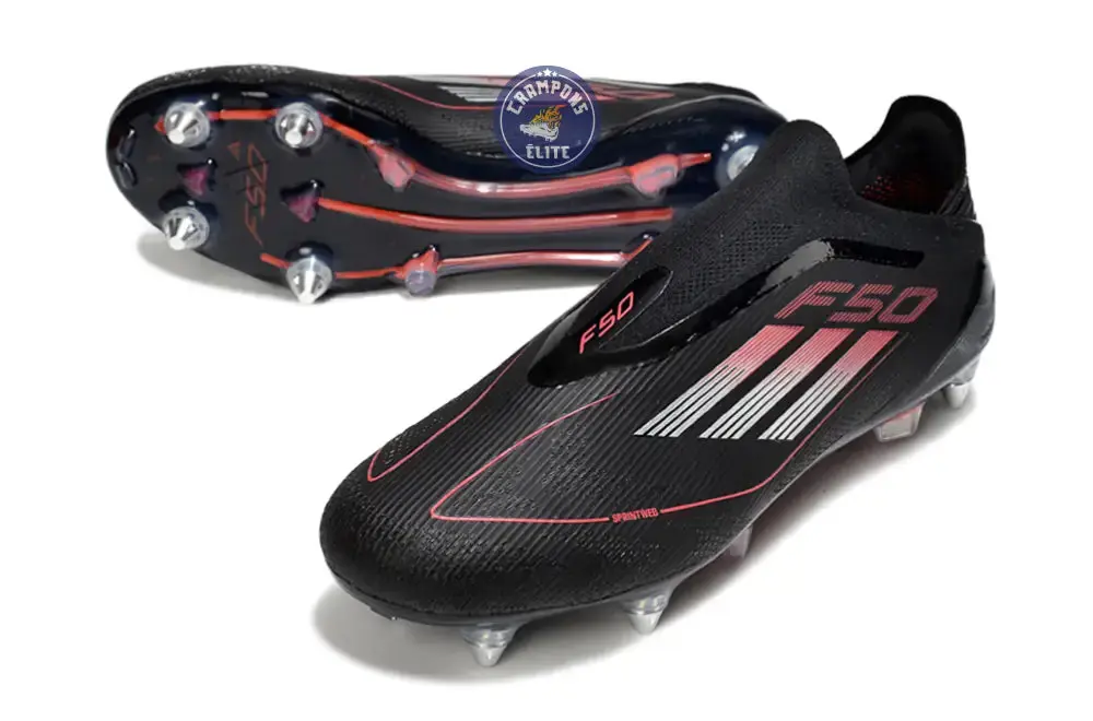 F50 Elite Laceless SG Stealth Victory - Noir/Argenté/Lucid Red - Image 2