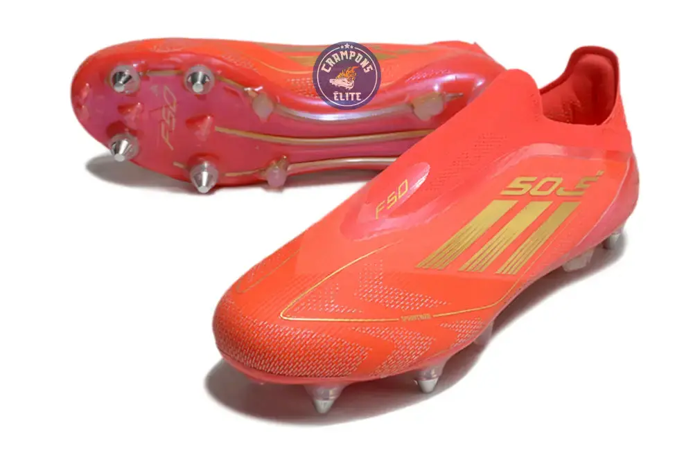 F50 Elite Laceless SG Two Horizons - Rouge/Doré/Rouge ÉDITION LIMITÉE - Image 2