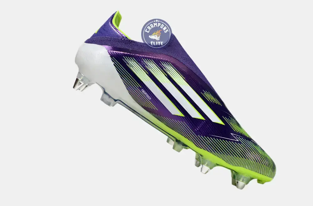 F50 Elite Laceless SG - Violet/Jaune Fluo/Blanc - Image 3