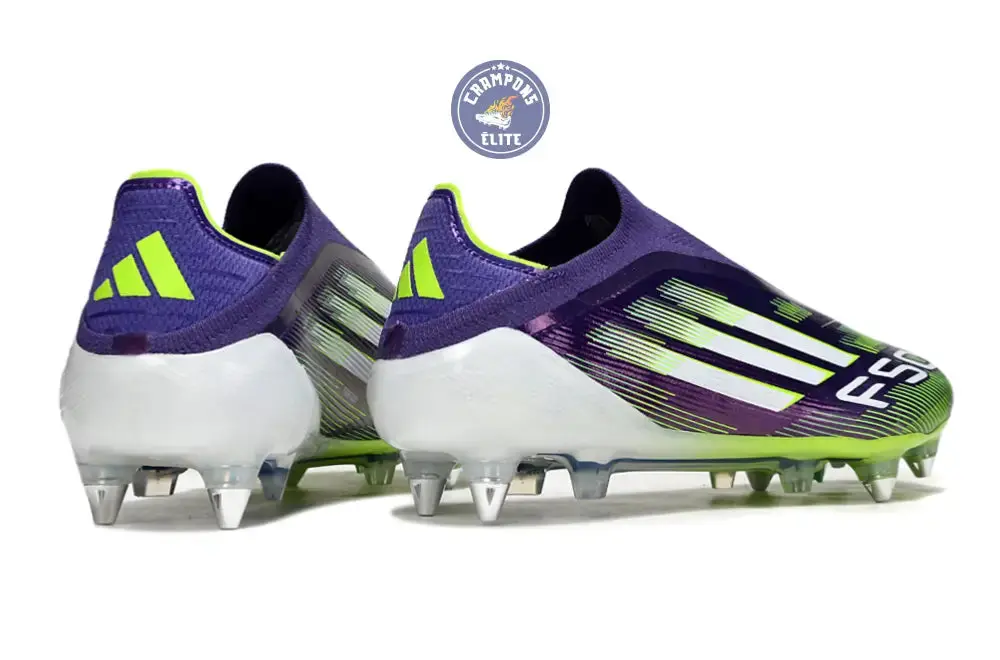 F50 Elite Laceless SG - Violet/Jaune Fluo/Blanc - Image 6