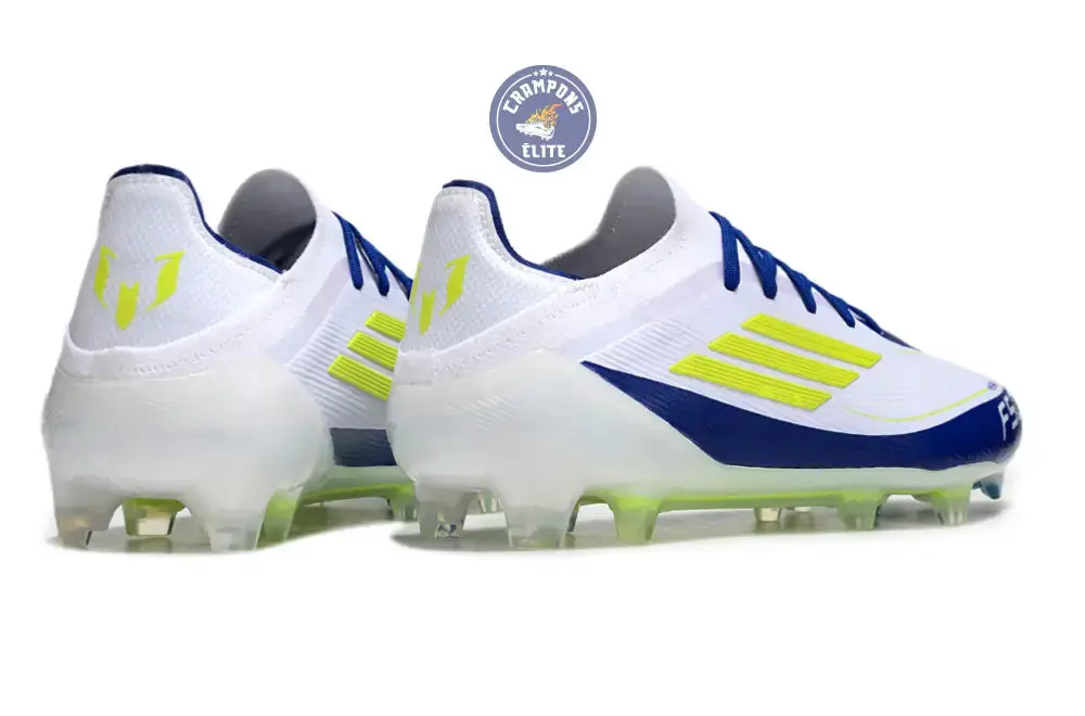 F50 Elite Lacets FG - Blanc/Bleu/Jaune Fluo - Image 6