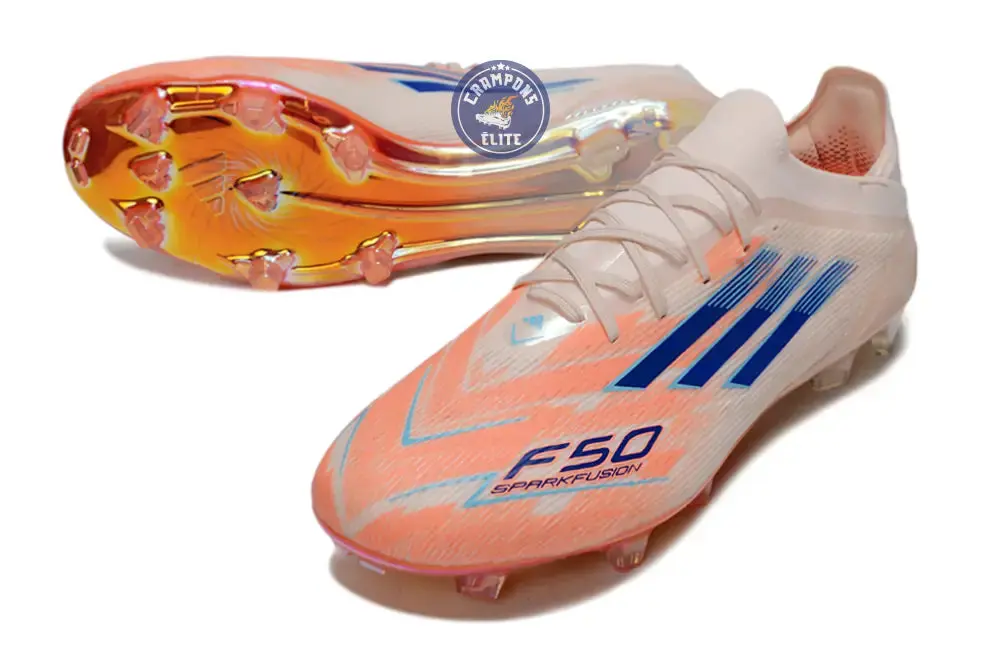 F50 Elite Lacets FG Spark Fusion - Beige/Orange/Bleu - Image 2