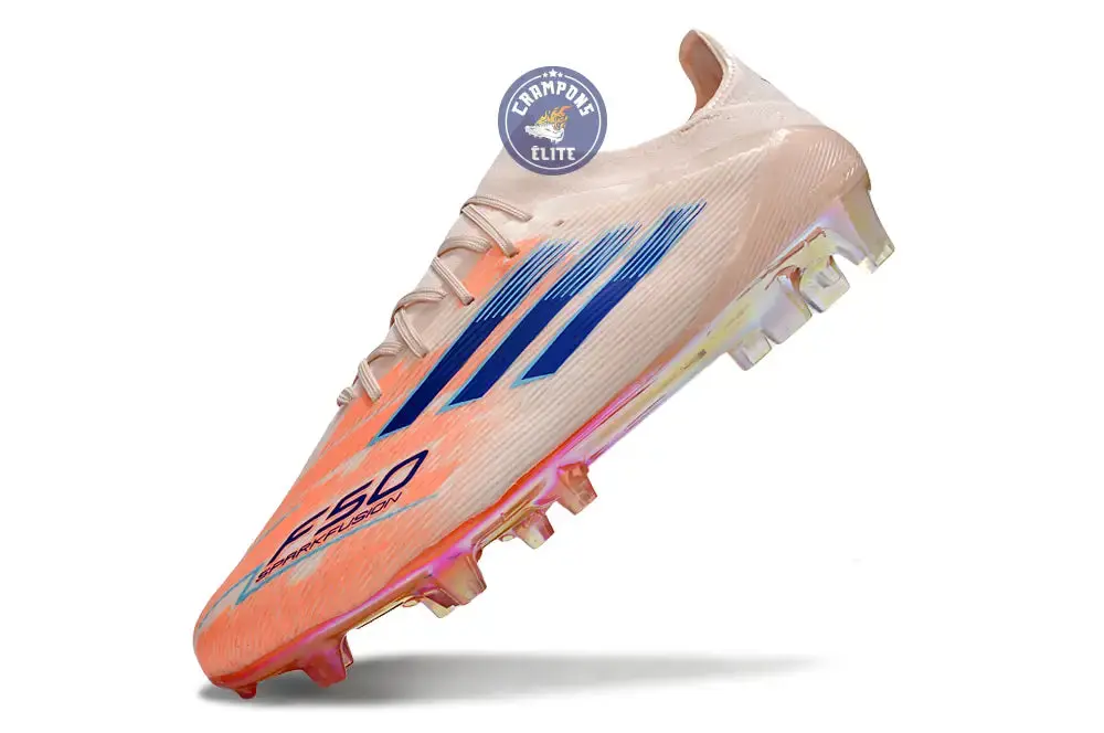 F50 Elite Lacets FG Spark Fusion - Beige/Orange/Bleu - Image 4
