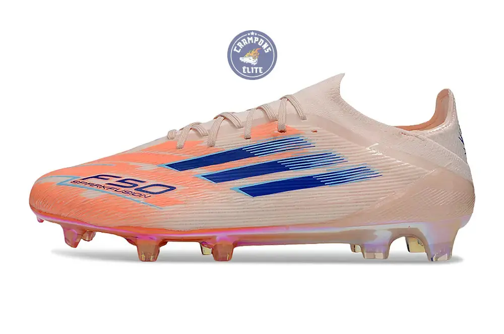 F50 Elite Lacets FG Spark Fusion - Beige/Orange/Bleu - Image 5