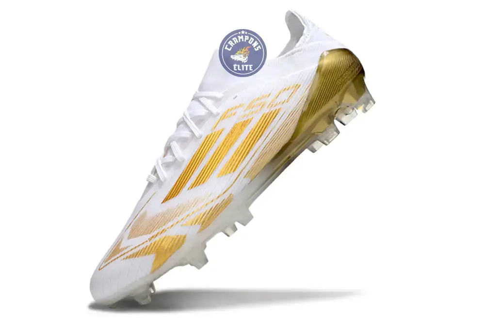 F50 Elite Lacets FG - Blanc/Doré - Image 4