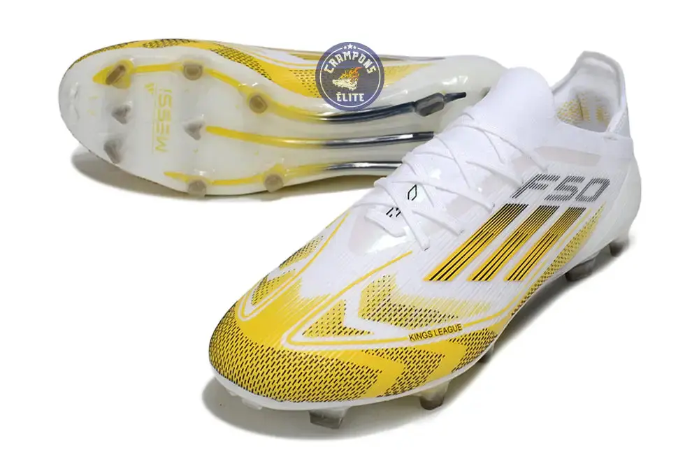 F50 Elite Lacets FG - Blanc/Jaune/Noir - Image 2