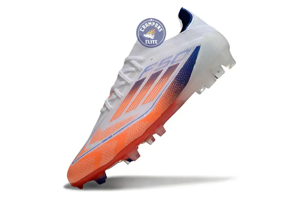 F50 Elite Lacets FG - Blanc/Orange/Bleu - Image 4