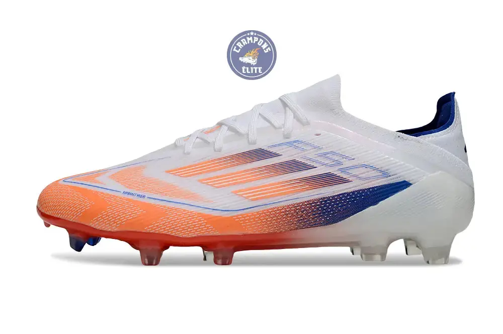 F50 Elite Lacets FG - Blanc/Orange/Bleu - Image 5