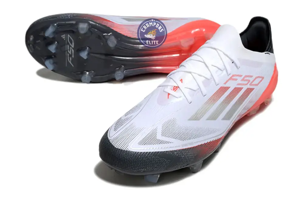 F50 Elite Lacets FG - Blanc/Rouge/Noir - Image 2