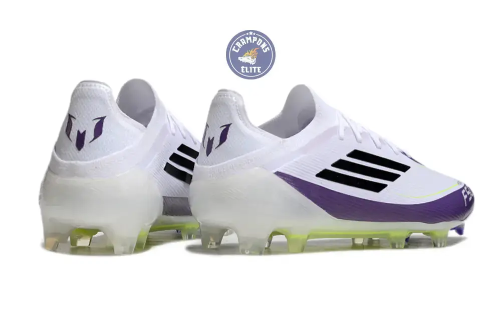 F50 Elite Lacets FG - Blanc/Violet/Jaune Fluo/Noir - Image 6