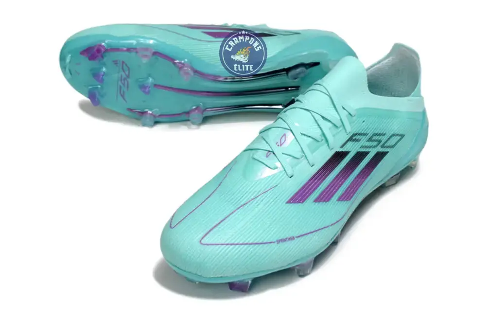F50 Elite Lacets FG - Bleu Turquoise/Violet - Image 2