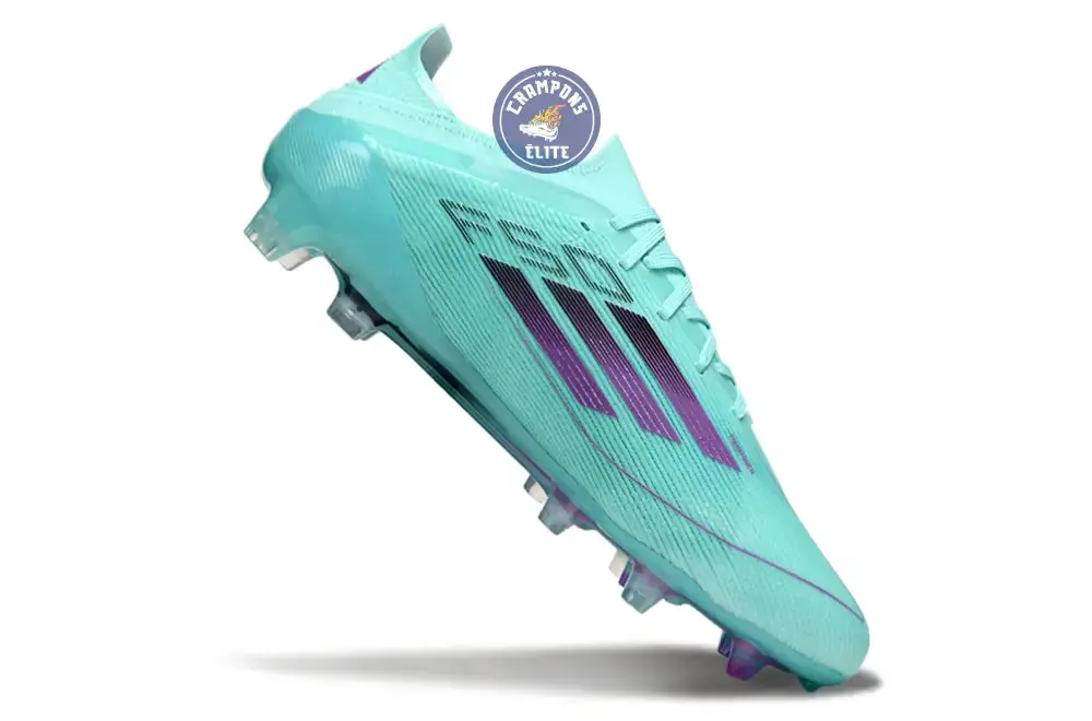 F50 Elite Lacets FG - Bleu Turquoise/Violet - Image 3
