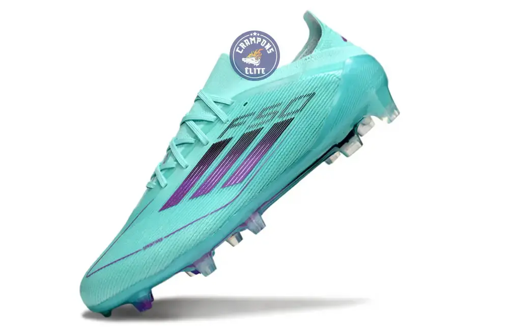 F50 Elite Lacets FG - Bleu Turquoise/Violet - Image 4