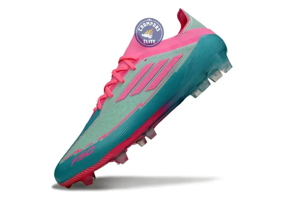 F50 Elite Lacets FG - Bleu Turquoise/Bleu/Rose - Image 4