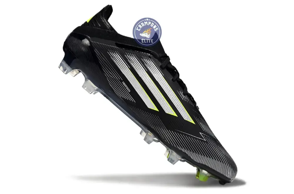 F50 Elite Lacets FG - Electric Stealth - Noir/Argenté/Jaune Fuo - Image 3