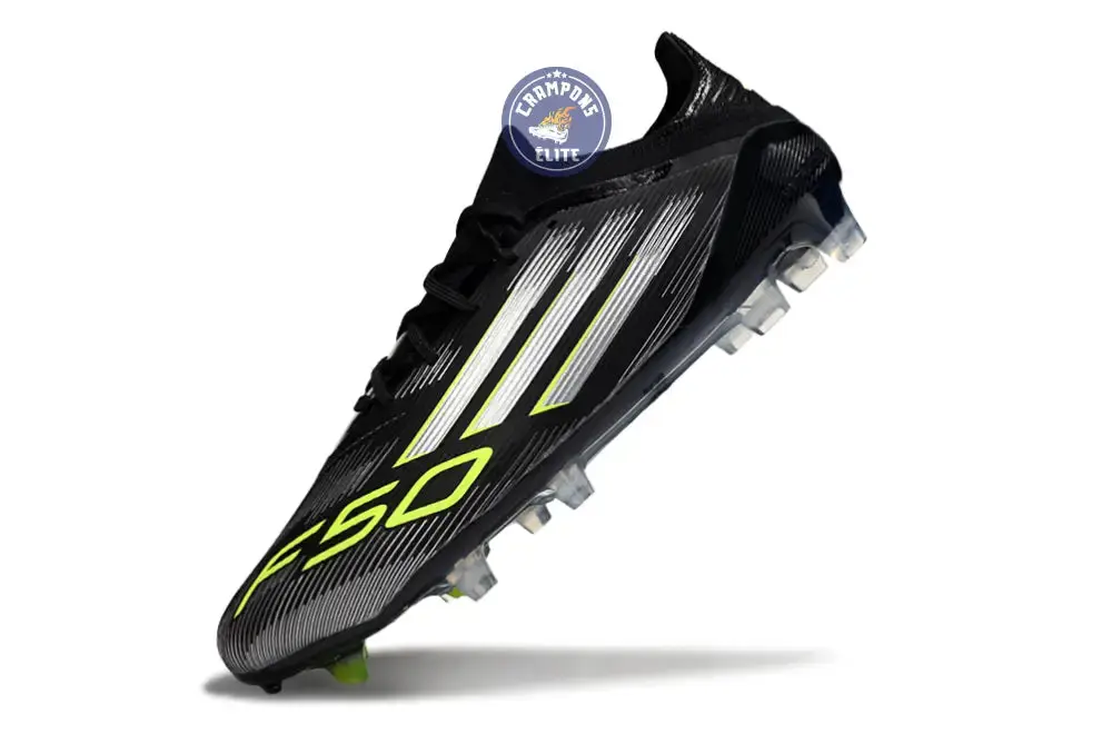 F50 Elite Lacets FG - Electric Stealth - Noir/Argenté/Jaune Fuo - Image 4