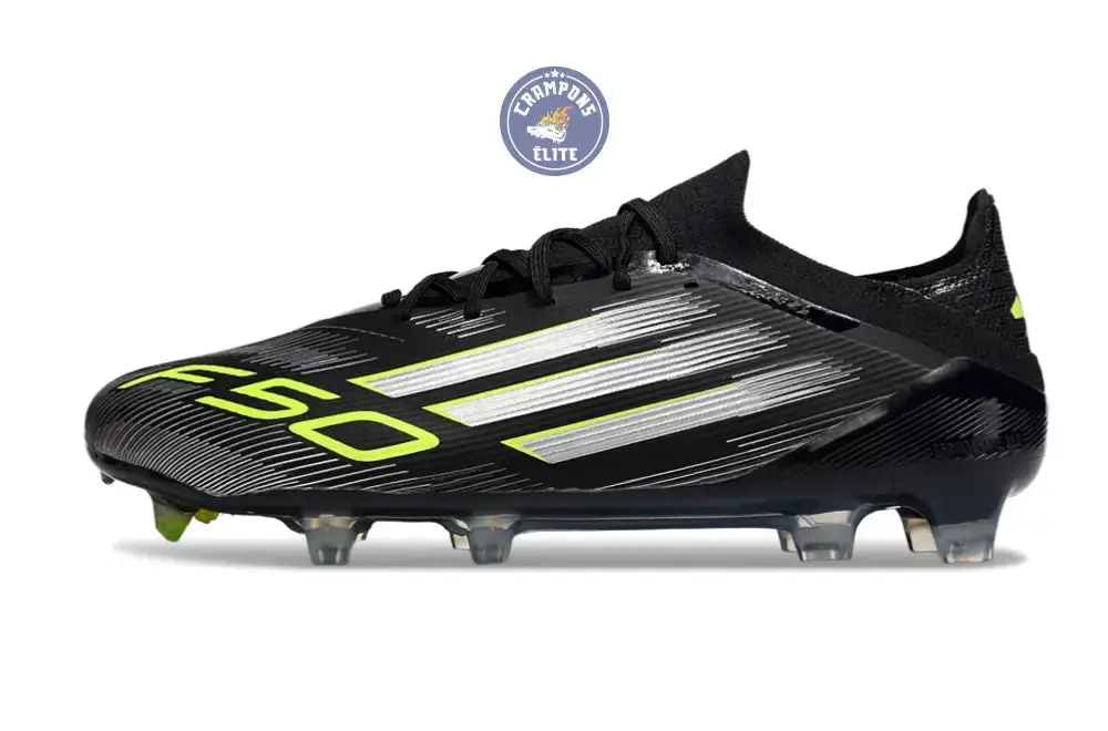 F50 Elite Lacets FG - Electric Stealth - Noir/Argenté/Jaune Fuo - Image 5