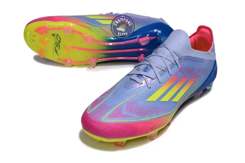 F50 Elite Lacets FG - Blue Fusion/Vert/Rose - Image 2