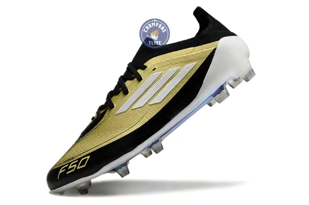F50 Elite Lacets FG - Doré/Blanc/Noir - Image 4