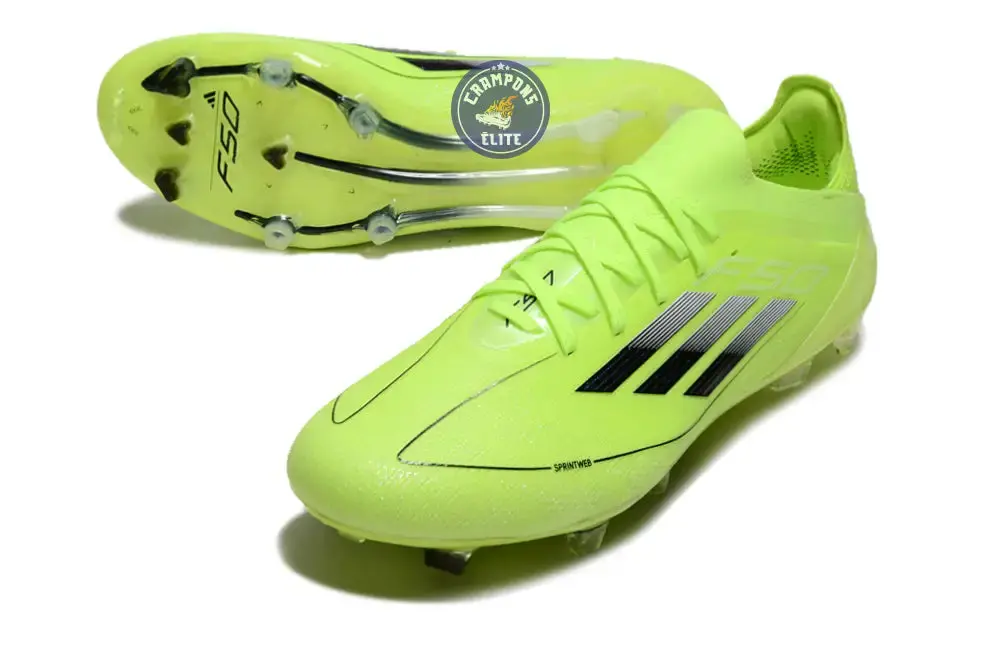F50 Elite Lacets FG - Jaune Fluo/Noir - Image 2