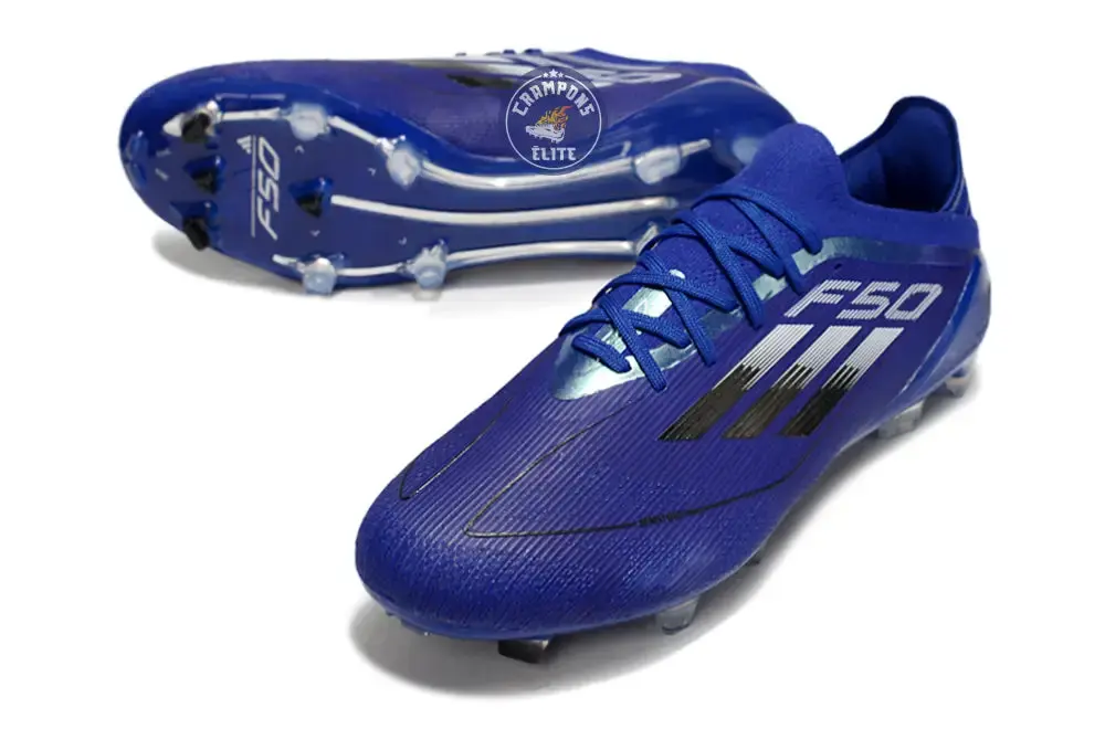 F50 Elite Lacets FG - Bleu/Noir/Argenté - Image 2
