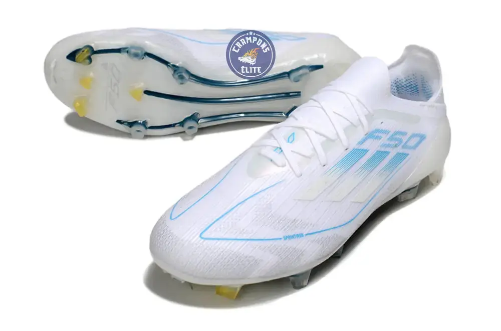 F50 Elite Lacets FG Polar Victory - Blanc/Argenté/Bleu - Image 2