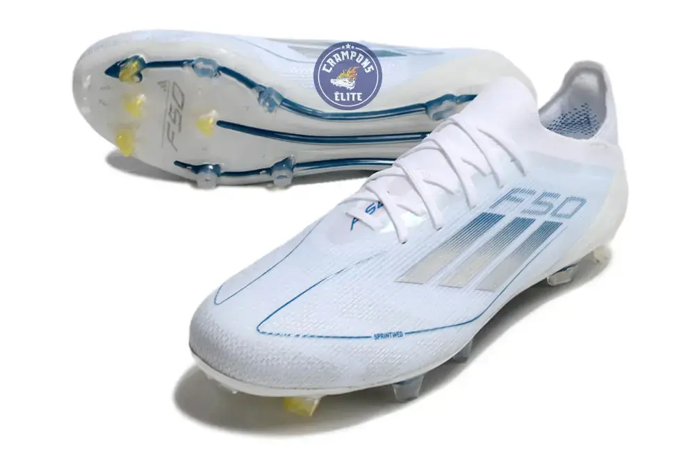 F50 Elite Lacets FG Polar Victory - Blanc/Argenté/Bleu - Image 2