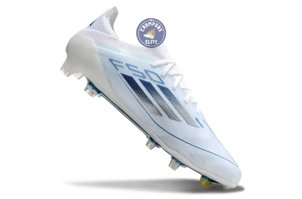 F50 Elite Lacets FG Polar Victory - Blanc/Argenté/Bleu - Image 3