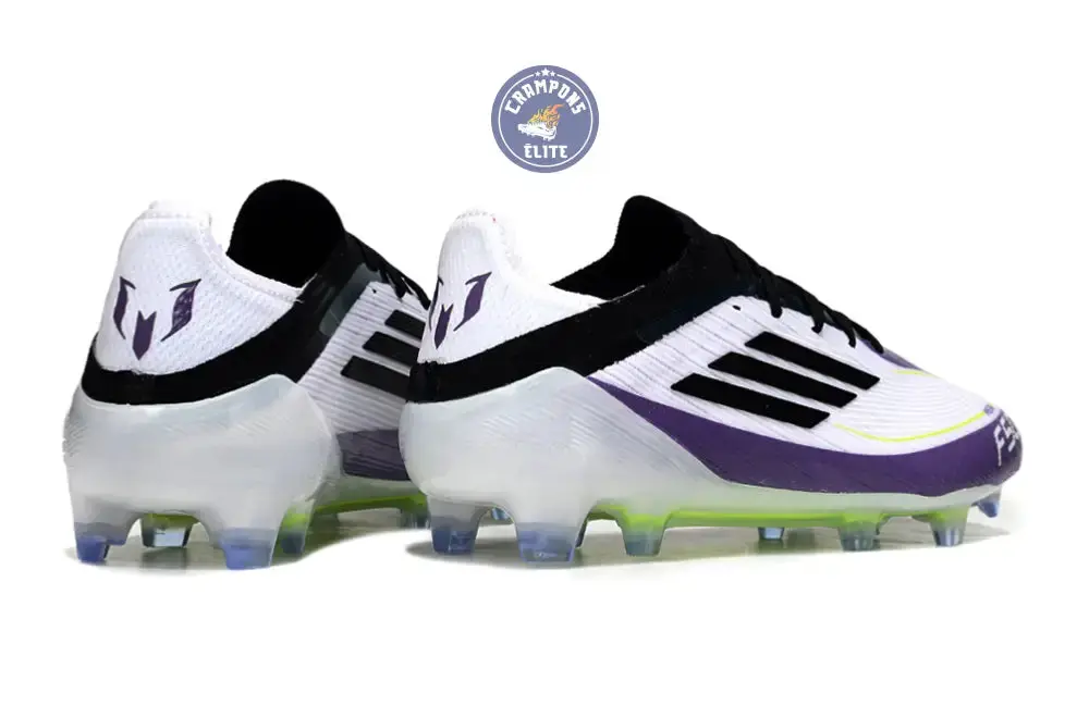 F50 Elite Lacets FG - Blanc/Violet/Noir/Jaune Fluo - Image 6
