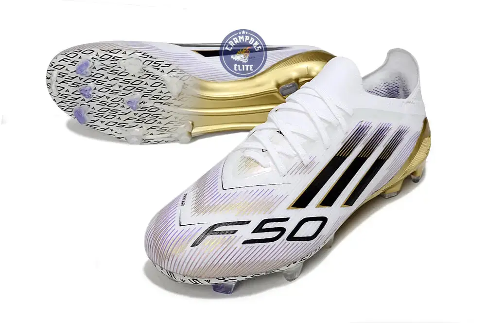 F50 Elite Lacets FG Road to Glory - Blanc/Noir/Doré - Image 2