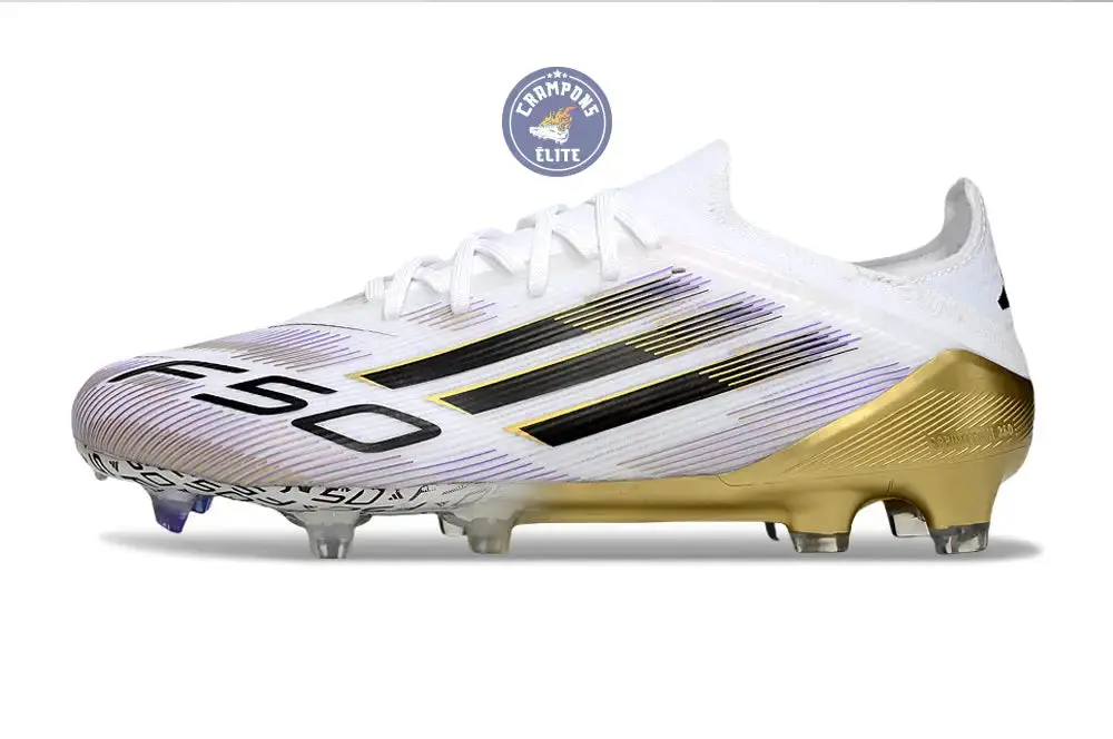 F50 Elite Lacets FG Road to Glory - Blanc/Noir/Doré - Image 5