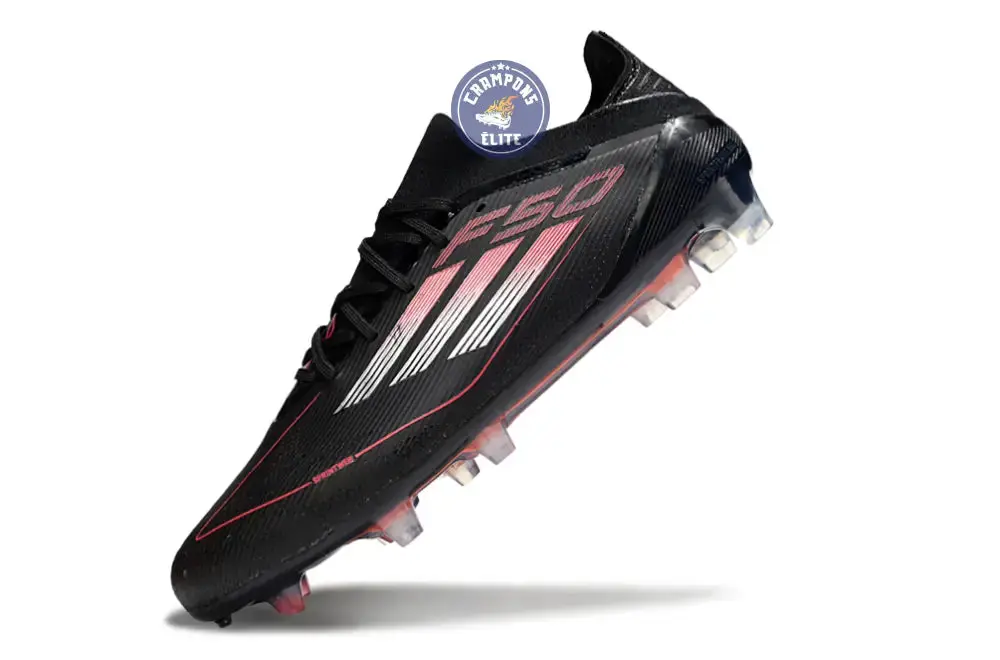 F50 Elite Lacets FG Stealth Victory - Noir/Argenté/Lucid Red - Image 4