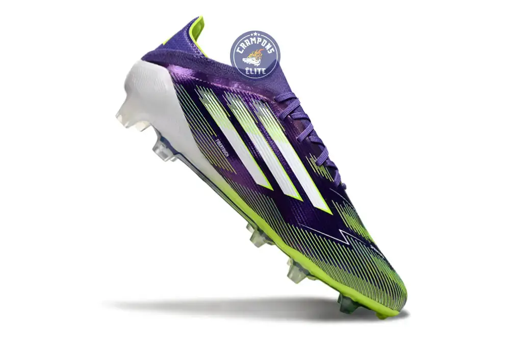 F50 Elite Lacets FG - Violet/Vert Fluo/Gris - Image 3