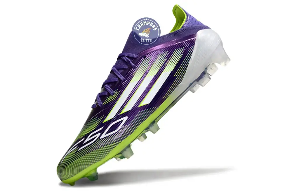 F50 Elite Lacets FG - Violet/Vert Fluo/Gris - Image 4