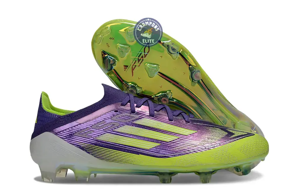 F50 Elite Lacets FG - Violet/Jaune Fluo/Blanc