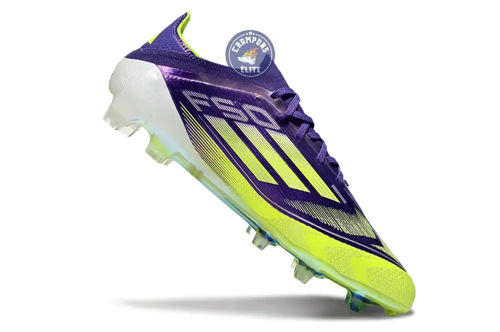 F50 Elite Lacets FG - Violet/Jaune Fluo/Blanc - Image 3