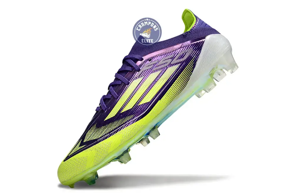 F50 Elite Lacets FG - Violet/Jaune Fluo/Blanc - Image 4