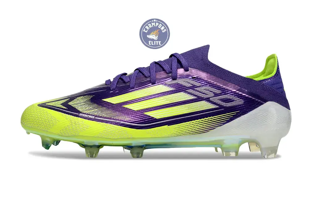 F50 Elite Lacets FG - Violet/Jaune Fluo/Blanc - Image 5
